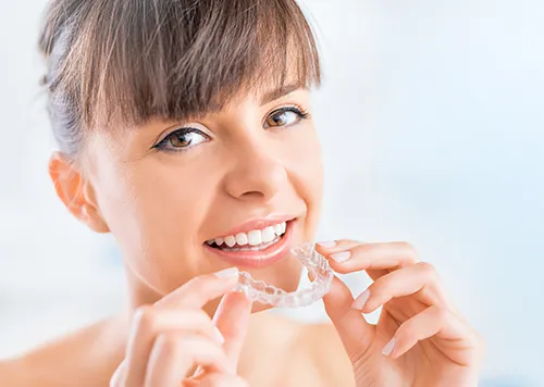 Adult with invisible braces
